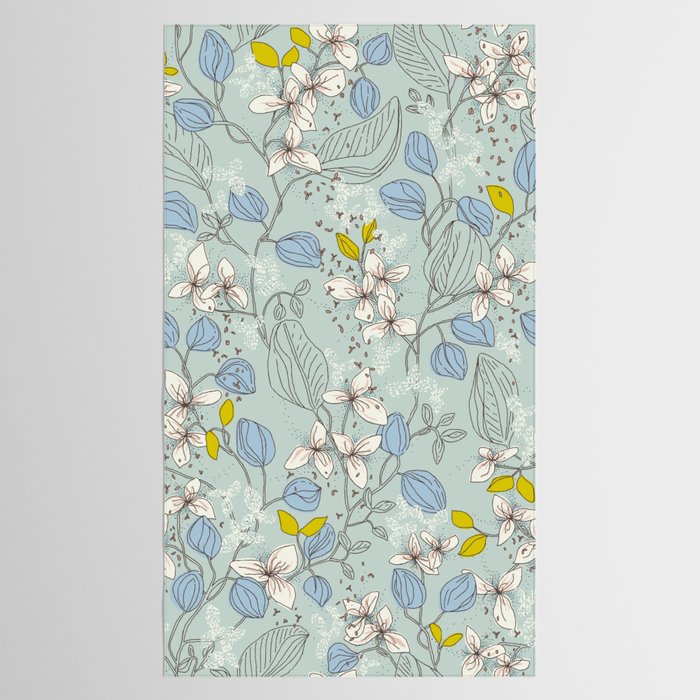 Floral elegance mint summer freshness Tablecloth Gallery Image 2