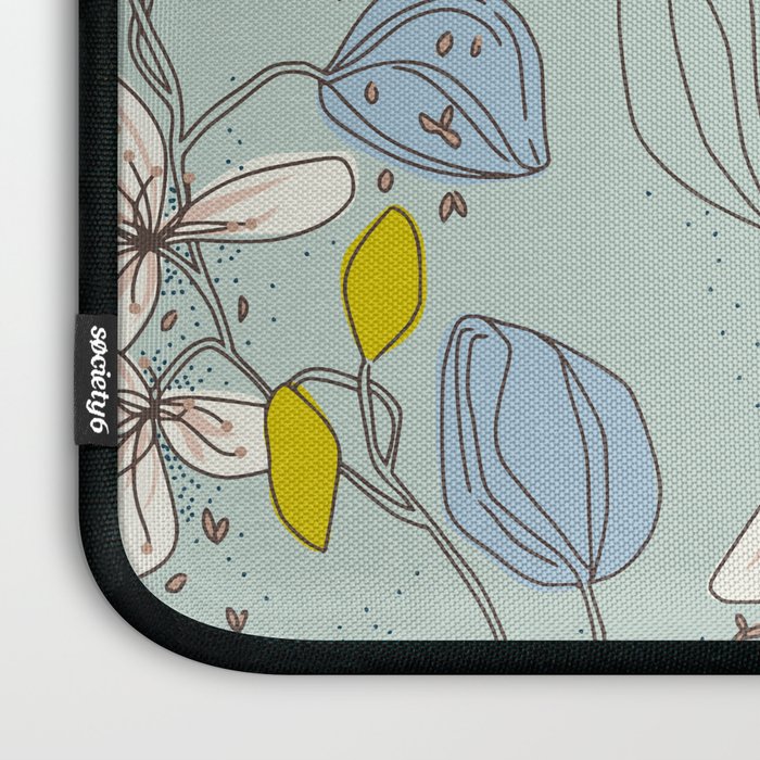 Floral elegance mint summer freshness Laptop Sleeve Gallery Image 3