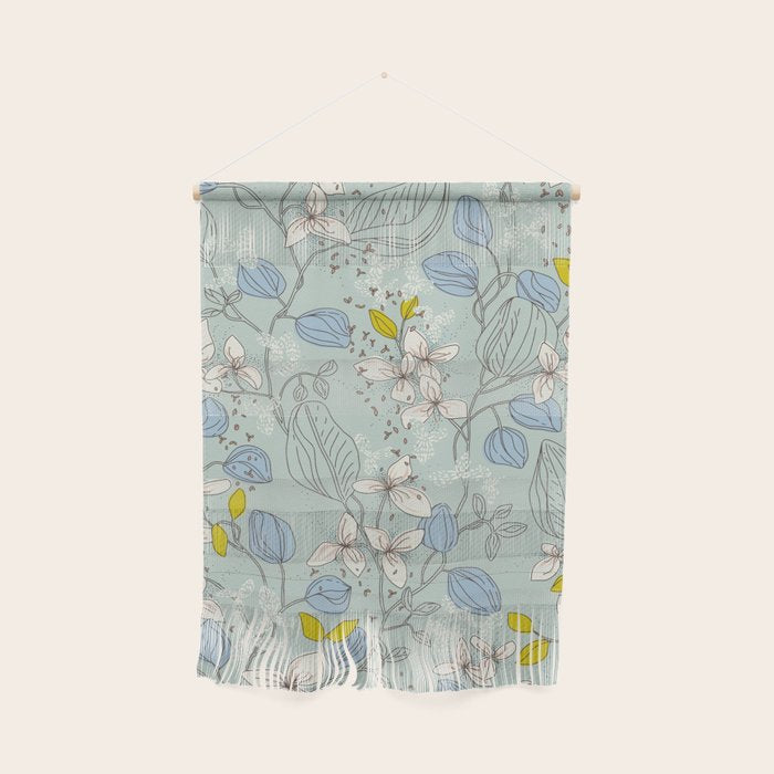 Floral elegance mint summer freshness Wall Hanging Gallery Image 1