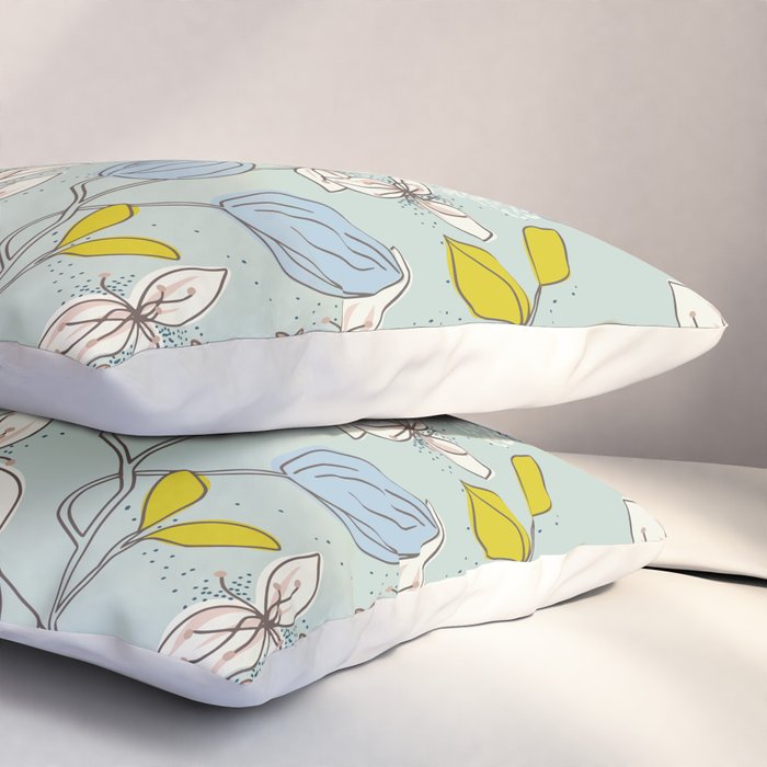 Floral elegance mint summer freshness Pillow Sham Gallery Image 3