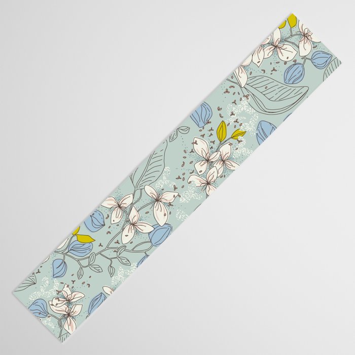 Floral elegance mint summer freshness Table Runner Gallery Image 3