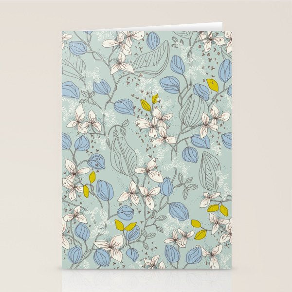 Floral elegance mint summer freshness Stationery Card Gallery Image 2