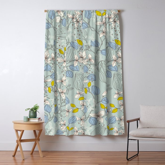 Floral elegance mint summer freshness Window Curtain Gallery Image 5