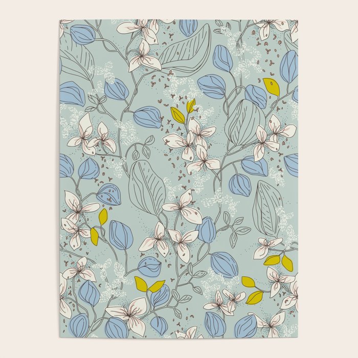 Floral elegance mint summer freshness Poster Gallery Image 1