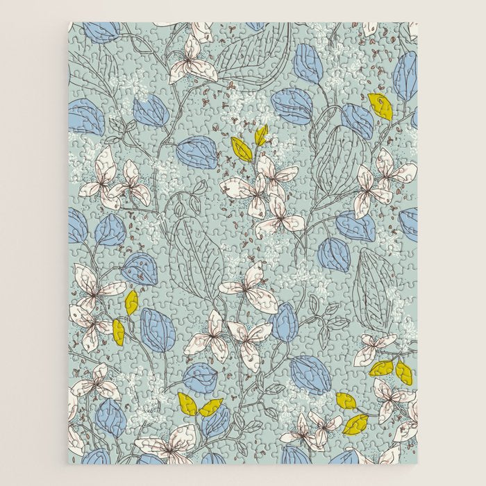 Floral elegance mint summer freshness Jigsaw Puzzle