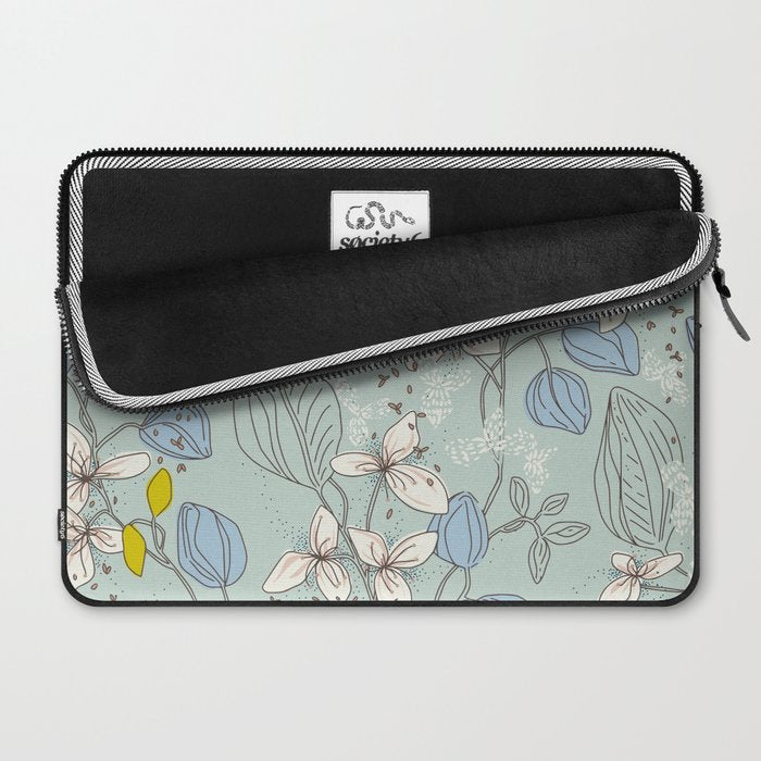 Floral elegance mint summer freshness Laptop Sleeve Gallery Image 2