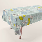 Floral elegance mint summer freshness Tablecloth Gallery Image 1