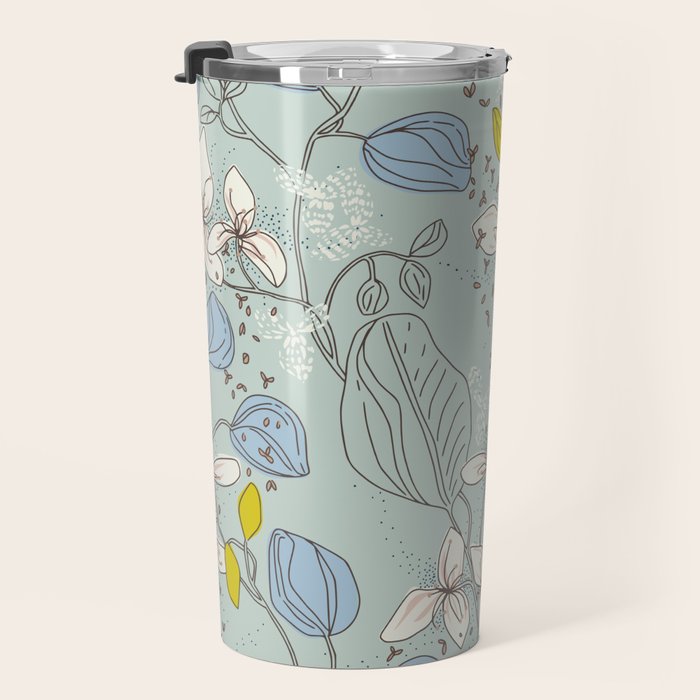 Floral elegance mint summer freshness Travel Mug Gallery Image 3