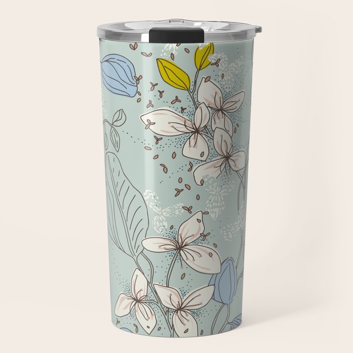 Floral elegance mint summer freshness Travel Mug Gallery Image 1