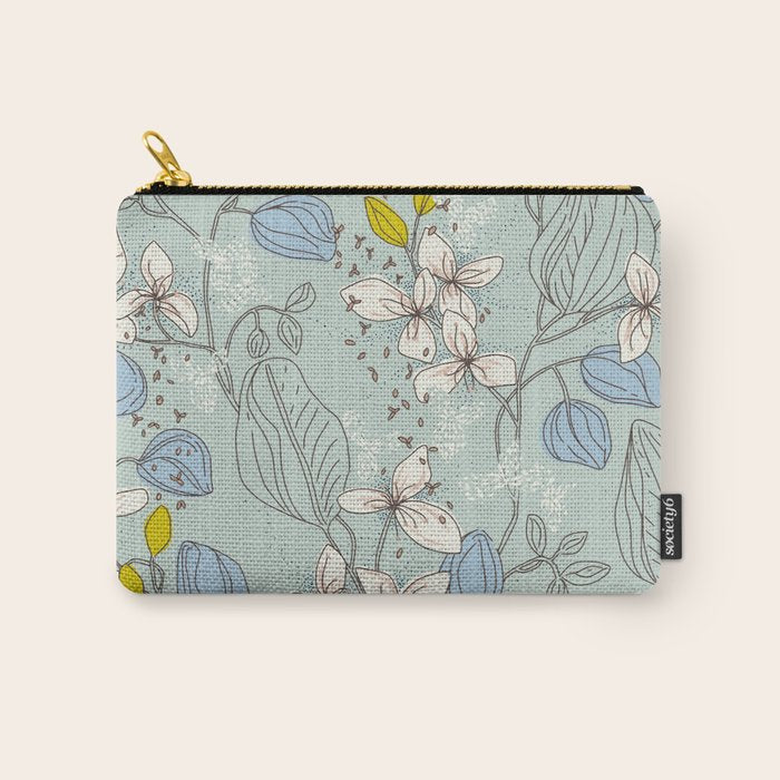 Floral elegance mint summer freshness Carry All Pouch Gallery Image 1