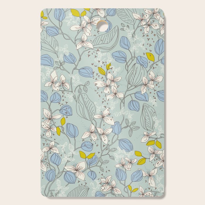 Floral elegance mint summer freshness Cutting Board Gallery Image 1
