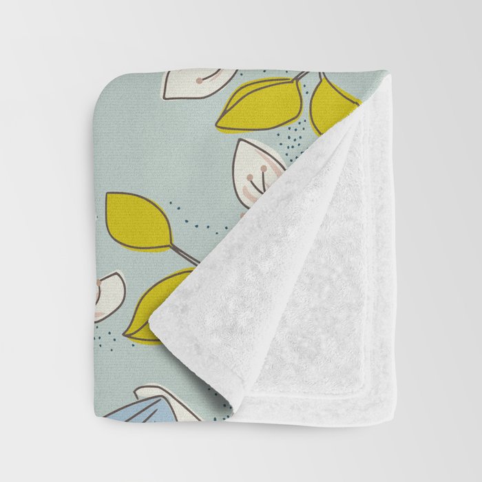 Floral elegance mint summer freshness Throw Blanket Gallery Image 3