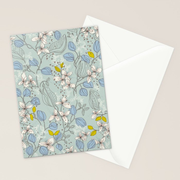 Floral elegance mint summer freshness Stationery Card Gallery Image 2