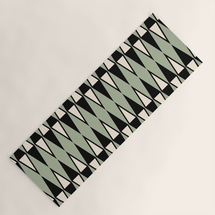 Mid Century Modern Diamond Pattern Sage Green 234 Yoga Mat Gallery Image 1