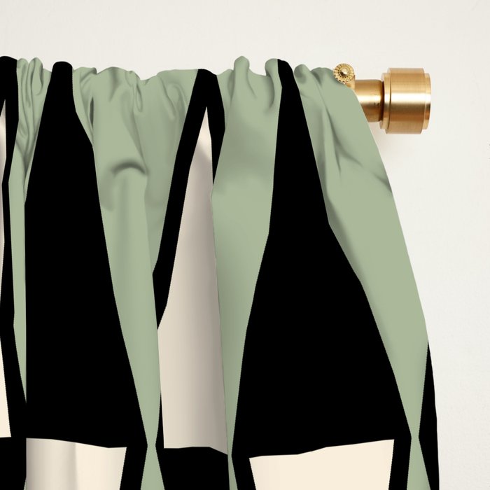 Mid Century Modern Diamond Pattern Sage Green 234 Window Curtain Gallery Image 2