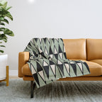 Mid Century Modern Diamond Pattern Sage Green 234 Throw Blanket Gallery Image 1