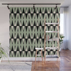 Mid Century Modern Diamond Pattern Sage Green 234 Wall Mural Gallery Image 1