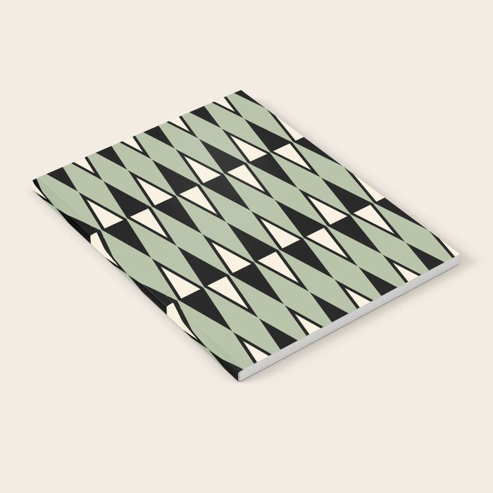 Mid Century Modern Diamond Pattern Sage Green 234 Notebook Gallery Image 2