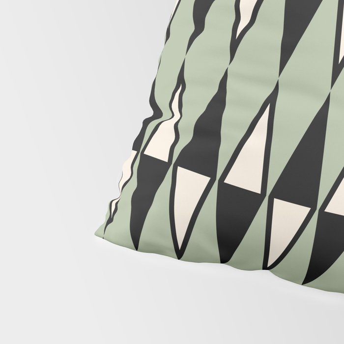 Mid Century Modern Diamond Pattern Sage Green 234 Pillow Sham Gallery Image 4