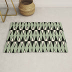 Mid Century Modern Diamond Pattern Sage Green 234 Rug Gallery Image 1