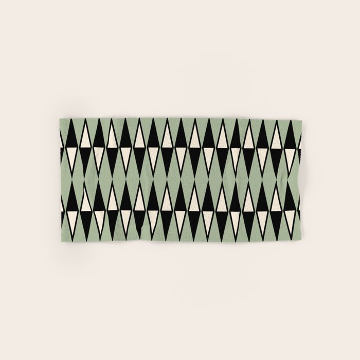 Mid Century Modern Diamond Pattern Sage Green 234 Towels Gallery Image 1