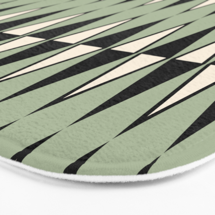 Mid Century Modern Diamond Pattern Sage Green 234 Bath Mat Gallery Image 3