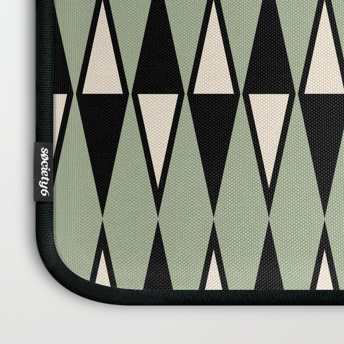 Mid Century Modern Diamond Pattern Sage Green 234 Laptop Sleeve Gallery Image 3