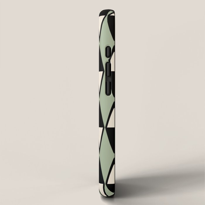 Mid Century Modern Diamond Pattern Sage Green 234 iPhone Case Gallery Image 2