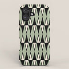 Mid Century Modern Diamond Pattern Sage Green 234 iPhone Case Gallery Image 1