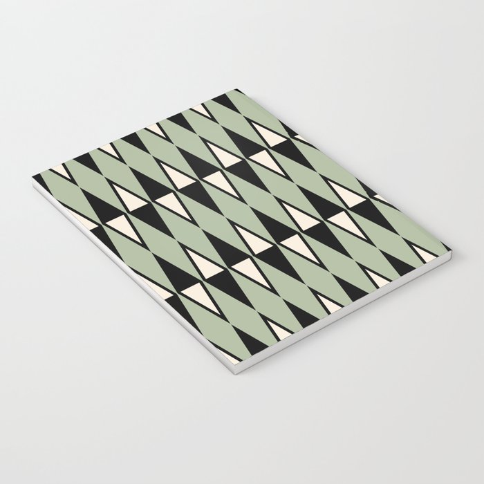 Mid Century Modern Diamond Pattern Sage Green 234 Notebook Gallery Image 3