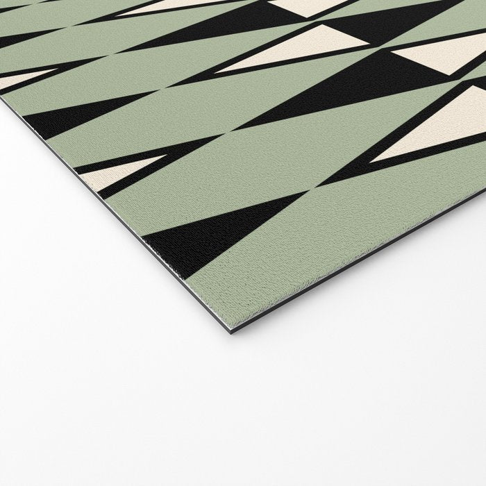 Mid Century Modern Diamond Pattern Sage Green 234 Welcome Mat Gallery Image 2