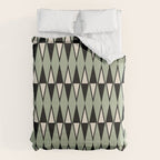 Mid Century Modern Diamond Pattern Sage Green 234 Duvet Cover Gallery Image 6