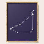 Capricorn Zodiac Star Constellation Line Art Dark Purple Serving Tray Gallery Image 1