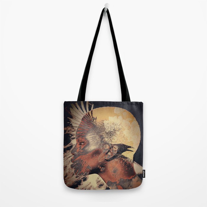 PORTRAIT (Woman and bird) Tote Bag Gallery Image 2