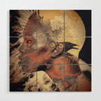 PORTRAIT (Woman and bird) Wood Wall Art Gallery Image 1