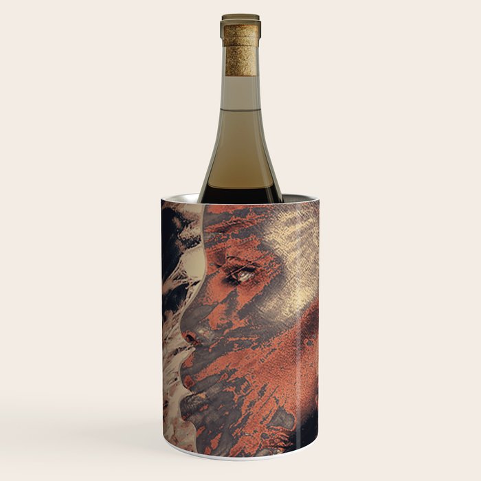 PORTRAIT (Woman and bird) Wine Chiller Gallery Image 2