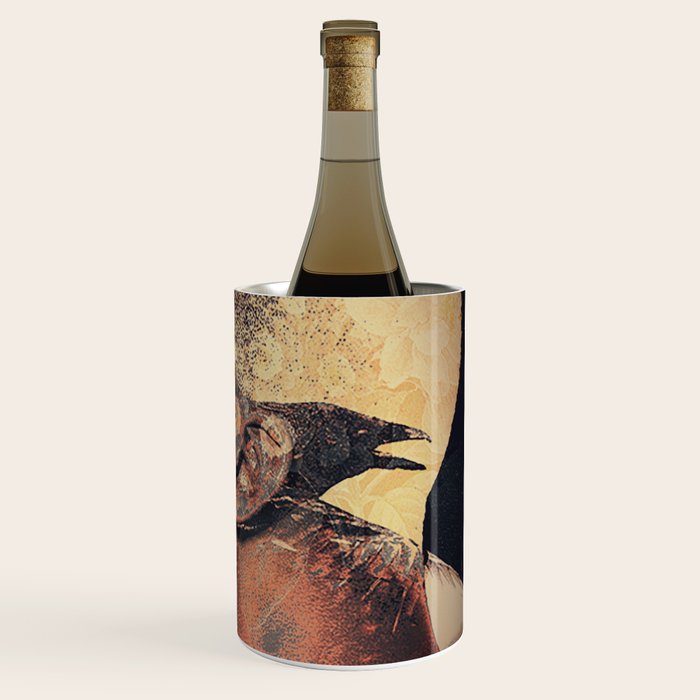 PORTRAIT (Woman and bird) Wine Chiller Gallery Image 3