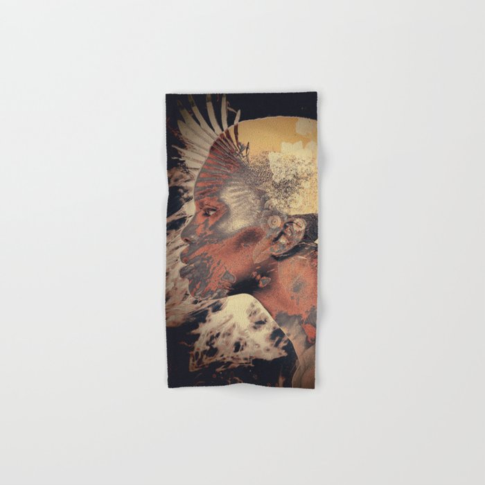 PORTRAIT (Woman and bird) Bath Towel Gallery Image 1