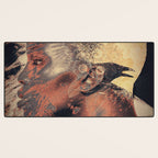 PORTRAIT (Woman and bird) Desk Mat Gallery Image 3