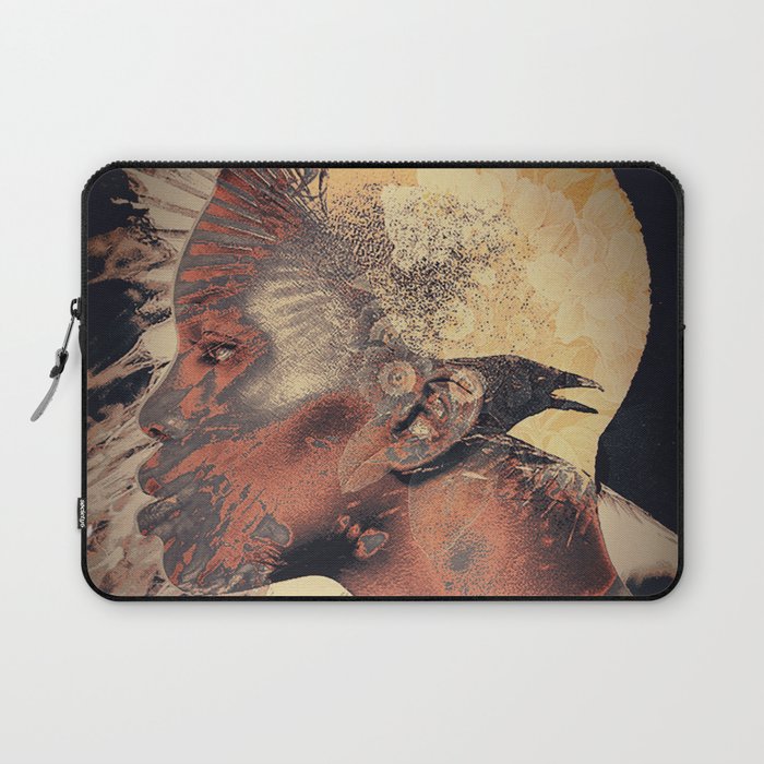 PORTRAIT (Woman and bird) Laptop Sleeve Gallery Image 1