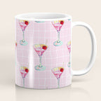 Pink Aesthetic Martini Glass with Cherry Coffee Mug Gallery Image 1