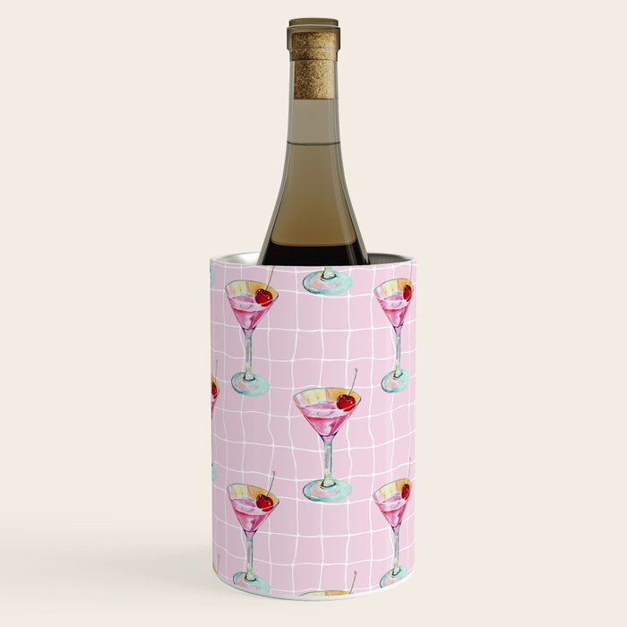 Pink Aesthetic Martini Glass with Cherry Wine Chiller Gallery Image 2