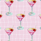 Pink Aesthetic Martini Glass with Cherry Coffee Mug Gallery Image 2