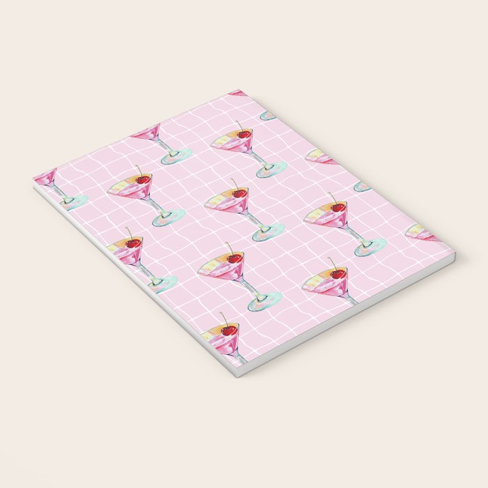 Pink Aesthetic Martini Glass with Cherry Notebook Gallery Image 3
