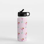 Pink Aesthetic Martini Glass with Cherry Water Bottle Gallery Image 1