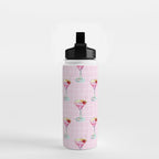 Pink Aesthetic Martini Glass with Cherry Water Bottle Gallery Image 2