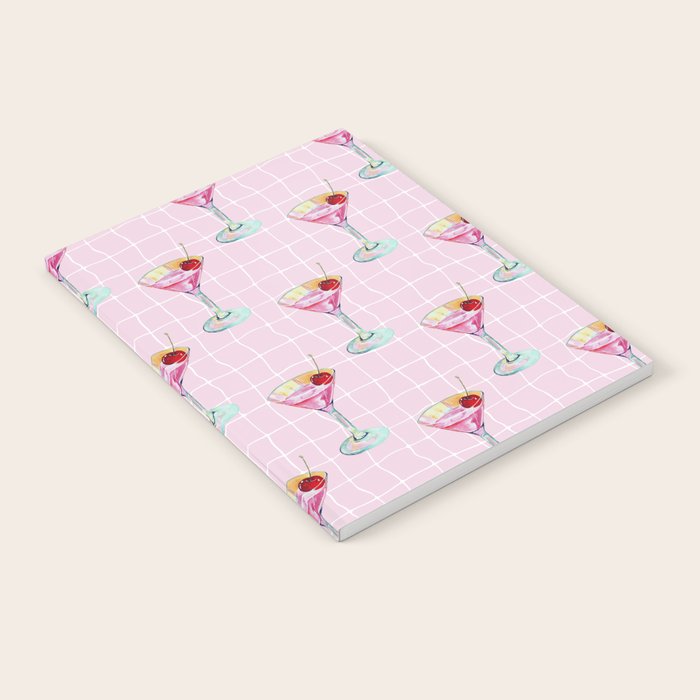 Pink Aesthetic Martini Glass with Cherry Notebook Gallery Image 2
