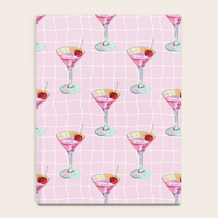 Pink Aesthetic Martini Glass with Cherry Notebook Gallery Image 4