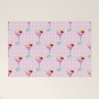 Pink Aesthetic Martini Glass with Cherry Welcome Mat Gallery Image 1