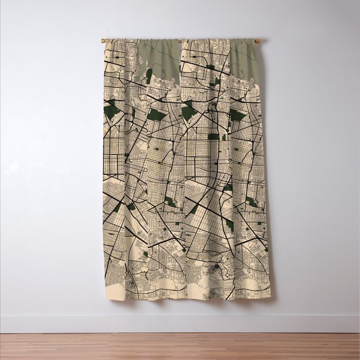 Guadalajara City Map of Jalisco, Mexico - Vintage Window Curtain Gallery Image 3